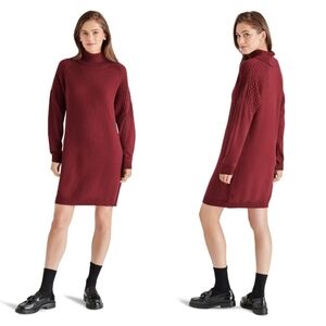 BB Dakota knit turtleneck burgundy sweater dress size medium
